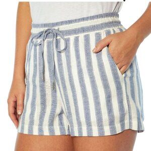 Gap Blue Striped Linen Blend Shorts Size XL